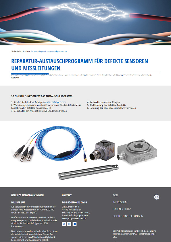 PDF Service, Reparaturen und Austauschprogramm