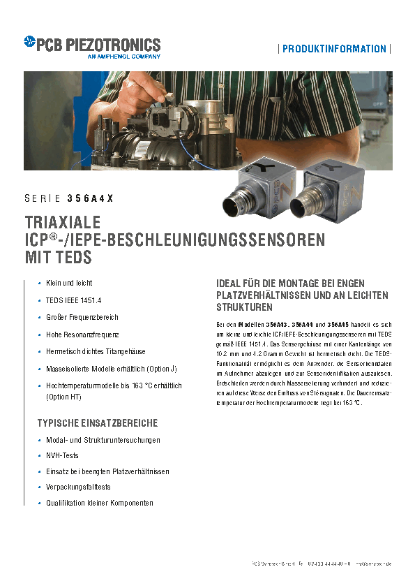 PDF Triaxiale ICP®-Beschleunigungssensoren mit TEDS