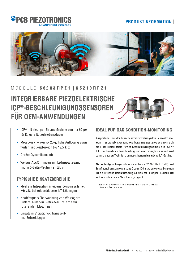 PDF MicroPower ICP® embedded Beschleunigungssensoren für OEM Anwendungen