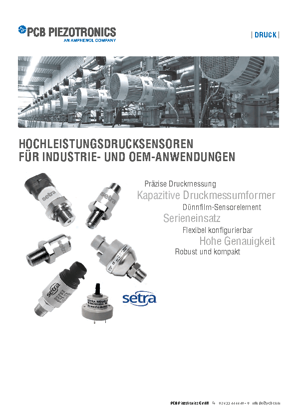 PDF Hochleistungsdrucksensoren für Industrie und OEM-Anwendungen